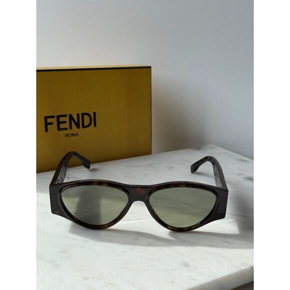 NEW Fendi FE40158I Brown Green Unisex Sunglasses - Picture 3 of 9